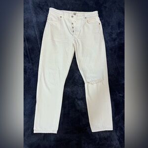 Citizens of Humanity High Rise Classic Fit Crop White Jeans Made in USA